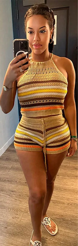 Angel Crochet Two Piece Sets Co Ord